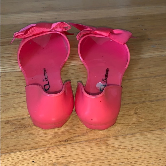 CL by Laundry Pink Jelly Flats w/bows - Picture 2 of 4